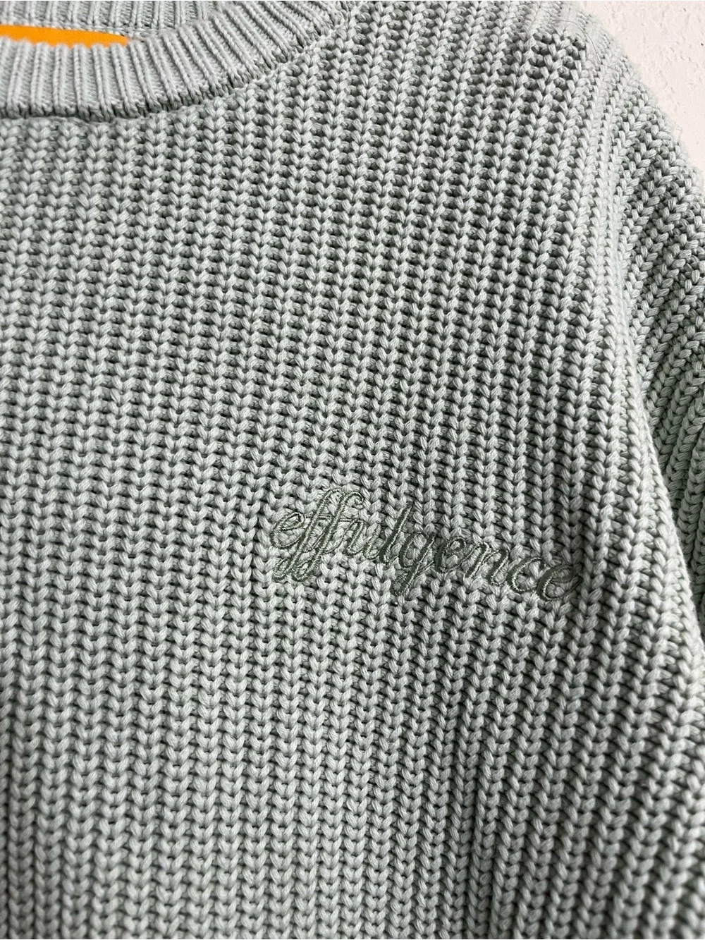 Effulgence Chunky Ribbed Knit Crewneck Sweater Pale Mint